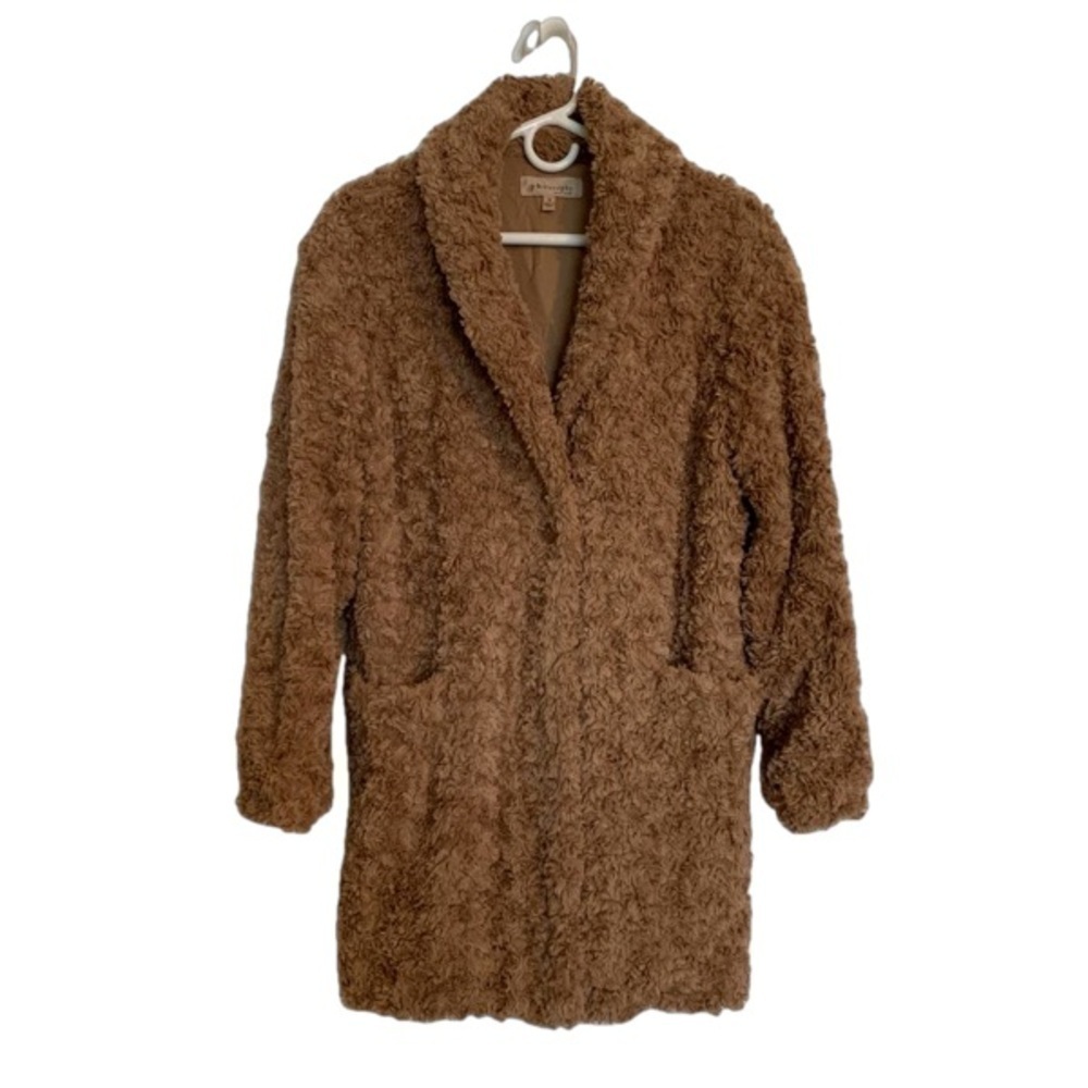 Philosophy Teddy Coat Tan/Brown/Beige Ladies size small cozy & soft stylish NWOT